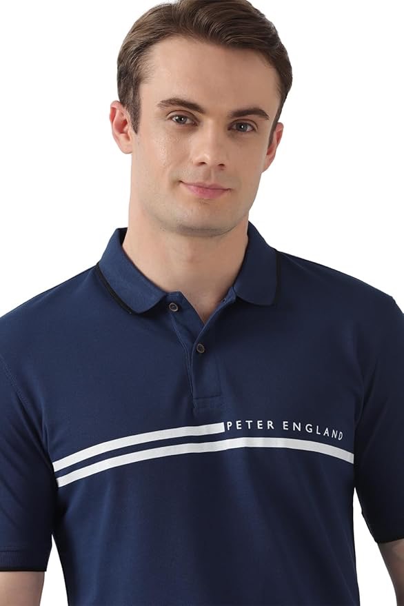 Peter England Men's Everyday Solid Regular Fit Polo | Cotton Rich | Premium Pique Weave - Image 2