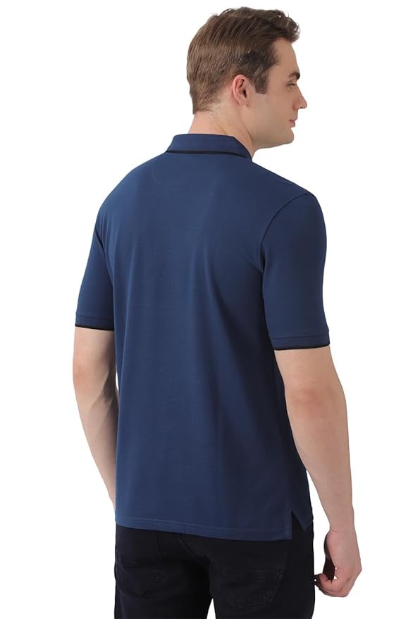 Peter England Men's Everyday Solid Regular Fit Polo | Cotton Rich | Premium Pique Weave - Image 4