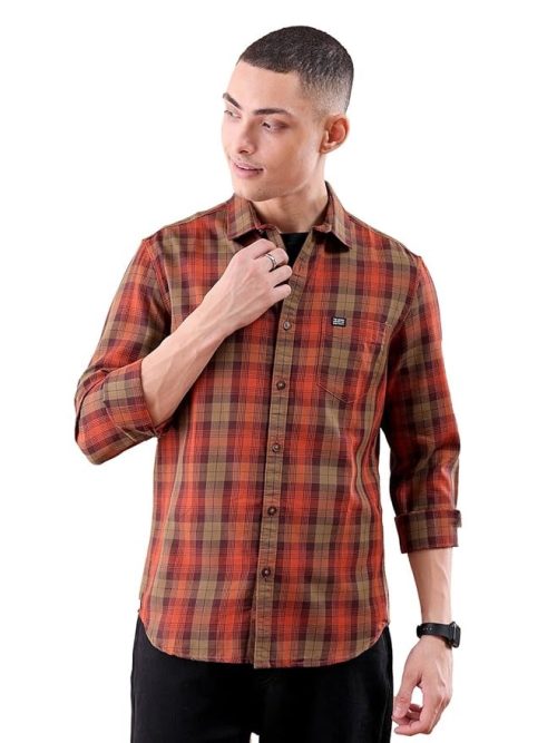 checked shirt men
