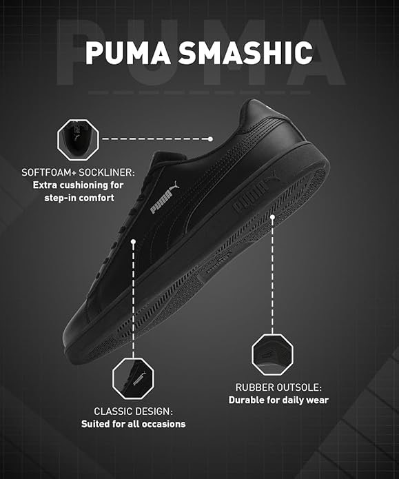 Puma Unisex Adult Smashic Sneaker - Image 3